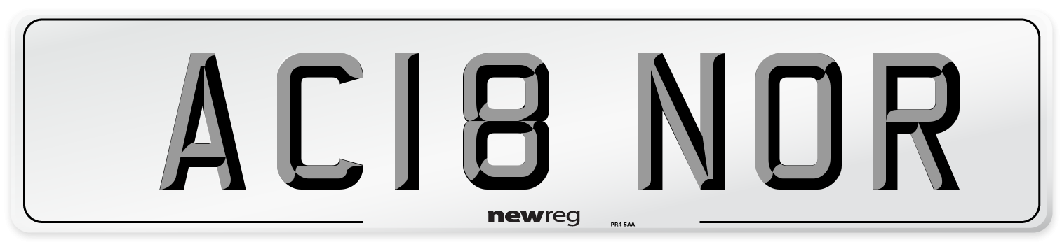AC18 NOR Number Plate from New Reg